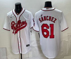 Nike Philadelphia Phillies #61 Cristopher Sánchez White 2026 Field Of Dreams Stadium Jersey
