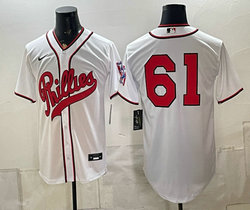 Nike Philadelphia Phillies #61 Cristopher Sánchez White no name 2026 Field Of Dreams Stadium Jersey