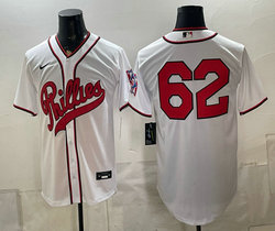 Nike Philadelphia Phillies #62 White no name 2026 Field Of Dreams Stadium Jersey