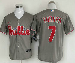 Nike Philadelphia Phillies #7 Trea Turner Gray Game Authentic Stitched MLB Jersey