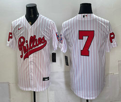 Nike Philadelphia Phillies #7 White Stripes 2026 Field Of Dreams Stadium no name Baseball Jersey