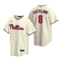 Nike Philadelphia Phillies #8 Nick Castellanos Cream Game Authentic Stitched MLB Jersey