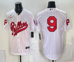 Nike Philadelphia Phillies #9 White Stripes 2026 Field Of Dreams Stadium no name Baseball Jersey