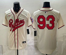 Nike Philadelphia Phillies #93 Cream no name 2026 Field Of Dreams Stadium Jersey