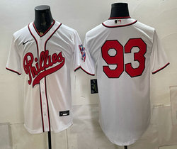 Nike Philadelphia Phillies #93 White no name 2026 Field Of Dreams Stadium Jersey