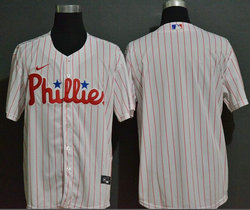 Nike Philadelphia Phillies #Blank White (Red Strip) Game Authentic Stitched MLB Jersey