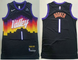 Nike Phoenix Suns #1 Devin Booker Black City 75th anniversary Authentic Stitched NBA Jersey