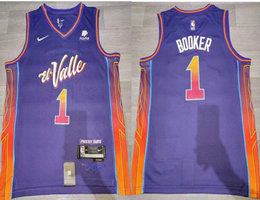 Nike Phoenix Suns #1 Devin Booker City 2023-24 With Advertising Authentic Stitched NBA Jersey
