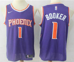 Nike Phoenix Suns #1 Devin Booker Purple Game Authentic Stitched NBA jersey