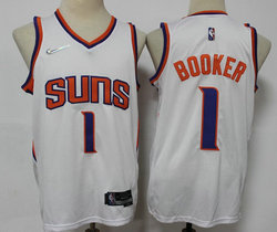 Nike Phoenix Suns #1 Devin Booker White 75th anniversary Authentic Stitched NBA Jersey
