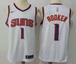 Nike Phoenix Suns #1 Devin Booker White Game Authentic Stitched NBA jersey