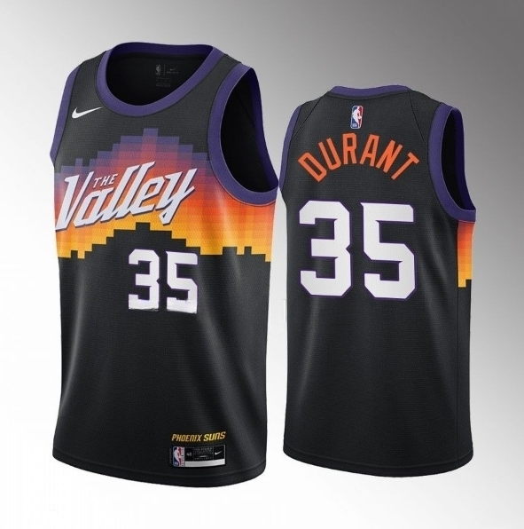 Nike Phoenix Suns #35 Kevin Durant Black City Authentic Stitched NBA Jersey