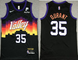 Nike Phoenix Suns #35 Kevin Durant Black City With Advertising Authentic Stitched NBA Jersey