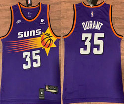 Nike Phoenix Suns #35 Kevin Durant Purple 6 Patch Throwback With Advertising Authentic Stitched NBA Jersey