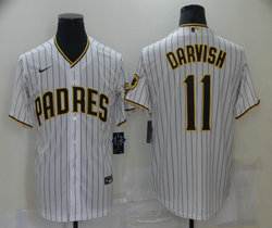 Nike San Diego Padres #11 Yu Darvish White Game Authentic Stitched MLB Jersey