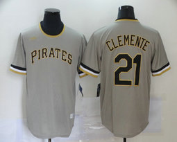 Nike Pittsburgh Pirates #21 Roberto Clemente Gray New Pullover Throwback Authentic stitched MLB jersey