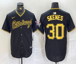 Nike Pittsburgh Pirates #30 Paul Skenes Black Game Authentic Stitched MLB Jersey