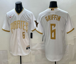 Nike Pittsburgh Pirates #6 Konnor Griffin White Gold Name City MLB jersey