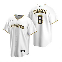 Nike Pittsburgh Pirates #8 Willie Stargell White Game Authentic Stitched MLB Jersey