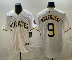 Nike Pittsburgh Pirates #9 Bill Mazeroski White Authentic Stitched MLB Jersey