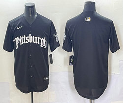 Nike Pittsburgh Pirates Blank 5(V) Black Joint MLB Jersey