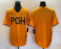 Nike Pittsburgh Pirates Blank Gold City Game Authentic stitched MLB jersey