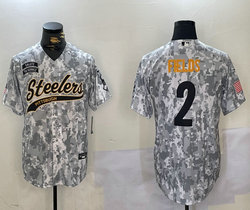 Nike Pittsburgh Steelers #2 Justin Fields 2024 Salute to Service Joint baseball Jersey