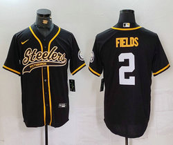 Nike Pittsburgh Steelers #2 Justin Fields Black Joint Authentic Stitched baseball jersey