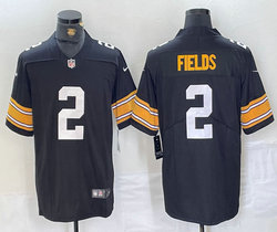 Nike Pittsburgh Steelers #2 Justin Fields Black Throwback big font Stitched jersey