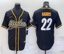 Nike Pittsburgh Steelers #22 Najee Harris Black Joint adults Authentic Stitched baseball jersey