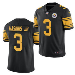 Nike Pittsburgh Steelers #3 Dwayne Haskins Jr.Black Rush Authentic Stitched NFL Jersey