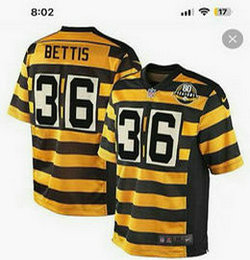 Nike Pittsburgh Steelers #36 Jerome Bettis 80th throwback Authentic Stitched NFL jersey