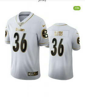 Nike Pittsburgh Steelers #36 Jerome Bettis White Gold Name NFL jersey