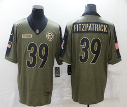 Nike Pittsburgh Steelers #39 Minkah Fitzpatrick 2021 salute to service Authentic Stitched NFL Jersey