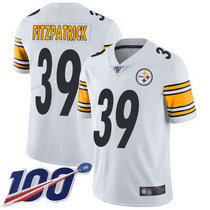 Nike Pittsburgh Steelers #39 Minkah Fitzpatrick With 100th Season Patch White Vapor Untouchable Limited Authentic stitched NFL jersey