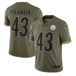 Nike Pittsburgh Steelers #43 Troy Polamalu 2022 salute to service Authentic Stitched NFL Jersey