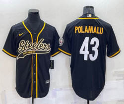 Nike Pittsburgh Steelers #43 Troy Polamalu Black Joint adults Authentic Stitched baseball jersey