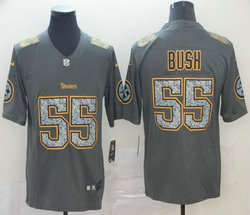 Nike Pittsburgh Steelers #55 Devin Bush Gray Fashion Static Limited Authentic Stitched NFL Jersey