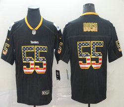 Nike Pittsburgh Steelers #55 Devin Bush USA Flag Authentic Stitched NFL jersey