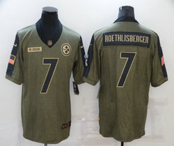 Nike Pittsburgh Steelers #7 Ben Roethlisberger 2021 salute to service Authentic Stitched NFL Jersey