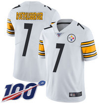 Nike Pittsburgh Steelers #7 Ben Roethlisberger With 100th Season Patch White Vapor Untouchable Authentic stitched NFL jersey