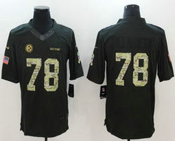 Nike Pittsburgh Steelers #78 Alejandro Villanueva Anthracite Salute to Service Authentic stitched NFL jersey