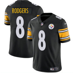 Nike Pittsburgh Steelers #8 Aaron Rodgers Black Authentic Stitched NFL Jersey