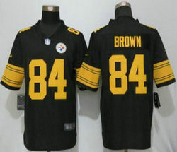 Nike Pittsburgh Steelers #84 Antonio Brown Black Color Rush Limited Authentic Stitched NFL Jersey