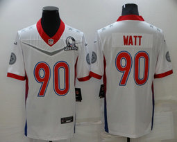 Nike Pittsburgh Steelers #90 T. J. Watt 2022 All star White Authentic Stitched NFL Jersey