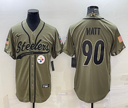 Nike Pittsburgh Steelers #90 T. J. Watt 2022 Salute To Service Joint Authentic Stitched baseball jersey