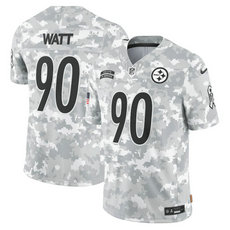 Nike Pittsburgh Steelers #90 T. J. Watt 2024 Salute to Service Authentic Stitched NFL Jersey
