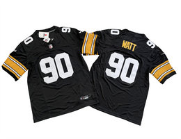 Nike Pittsburgh Steelers #90 T. J. Watt Black throwback 2023 F.U.S.E.Authentic Stitched NFL Jersey