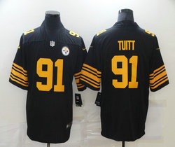 Nike Pittsburgh Steelers #91 Stephon Tuitt Black Rush Limited Authentic Stitched NFL Jersey