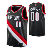 Nike Portland Trail Blazers #00 Carmelo Anthony Black Game Authentic Stitched NBA Jersey